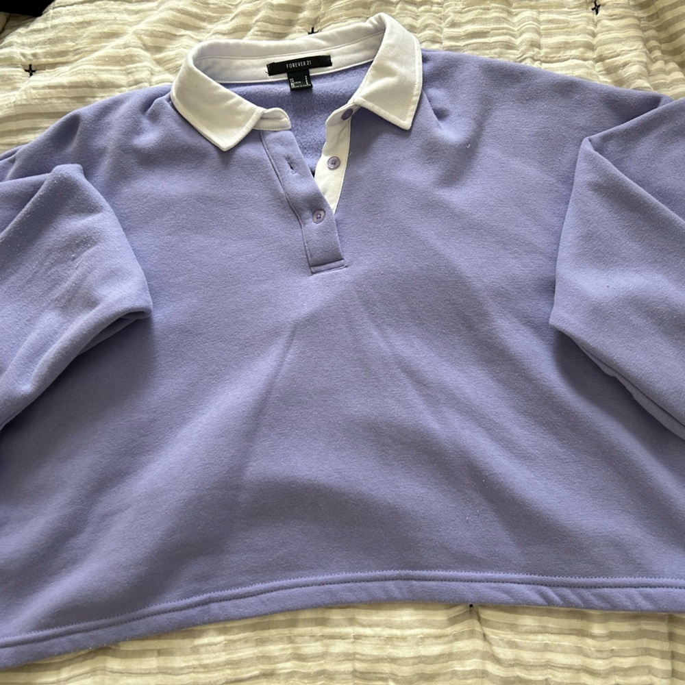Forever 21 Lavender Top with White Trim